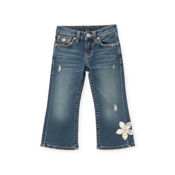 True Religion Other - VHTF: new True Religion ʊ Joey Flower Patchwork Crop Denim Flare Jeans ʊ 12 Girl